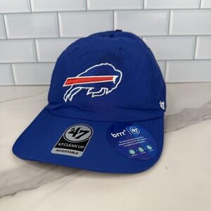 Buffalo Bills Hat Cap Strap Back Mens One‎ Size Blue Football 47 Brrr Clean Up
